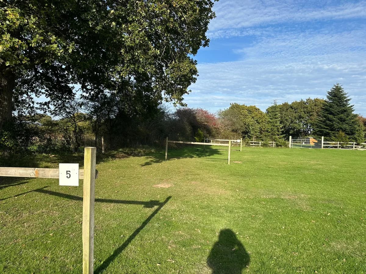 Numbered pitch marker on the campsite
